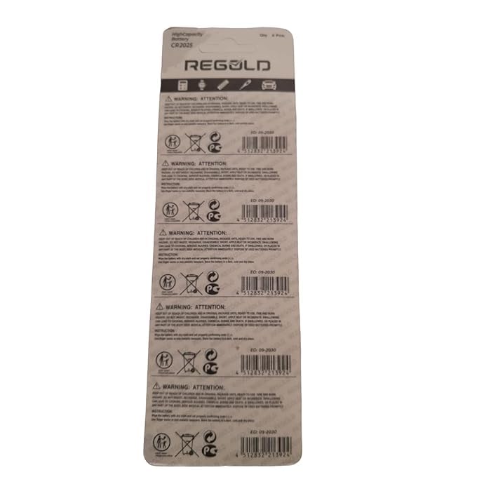 Compatible with Regold Cell CR 2025 Lithium Coin Button CR2025 Battery 3v, Suited for Medical Devices, Camera & Scales Wearables Freshly Packed (Pack of 3) 2 41tTIvtj5IL