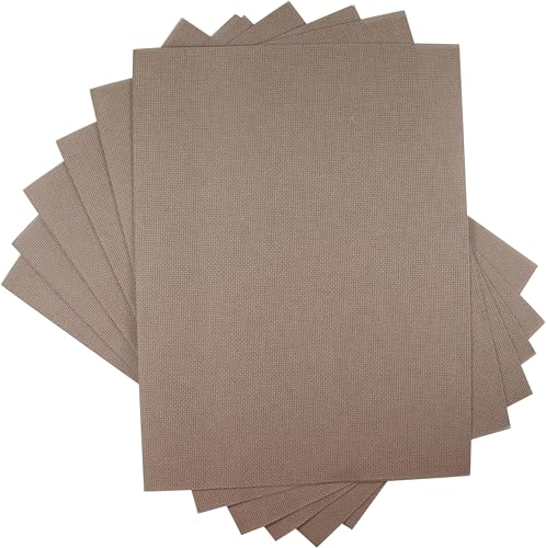 Image of KCS 4 /6 pc of 12 inch x 18 inch 30cmx45cm 18CT Counted Cotton Aida Cloth Cross Stitch Fabric (Coffee, 6 pc)