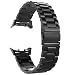Valkit for samsung Gear S2 Bands, Solid Stainless Steel Smart Watch Band Large/Small Metal Replacement Straps Business Sport Wristband Bracelet with Adapter Connector, For Gear S2 SM-R720/730, Black