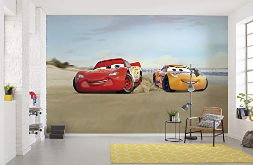 Komar Photo Murale sur Papier, 368cm x 254cm, Disney Cars Course Plage