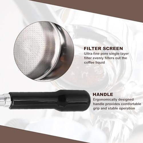 Image of DFD 51mm Bottomless Portafilter Compatible with Gevi Espresso Machine, 51mm Portafilter 3 Ears with Prongs Thickness 4mm Fits for Yabano Included Portafilter Filter Basket Espresso Accessories, slive