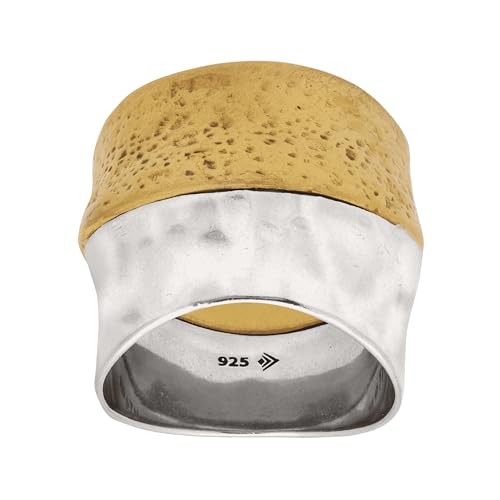Silpada 'Rain or Shine' Textured Ring in Sterling Silver and Brass, Size 7, Size 7