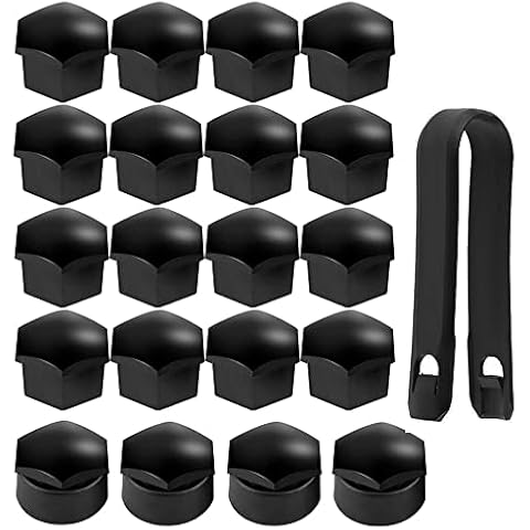 Guuzi 20pcs 17mm Nut Car Wheel Auto Hub Screw Protection Anti-Theft Cover Cap for Most Car Wheels(Black)(16pcs Wheel Bolt Cover + 4pcs Round Anti-Theft Wheel Bolt Cover) Cover