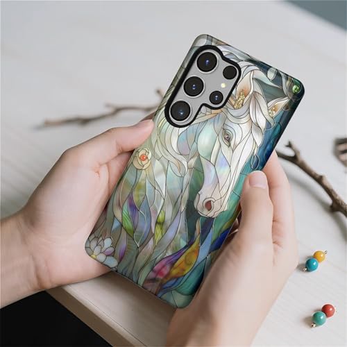 Coque Samsung S25 Ultra CARLOCA avec motif cheval blanc en verre teinté 3D - 6
