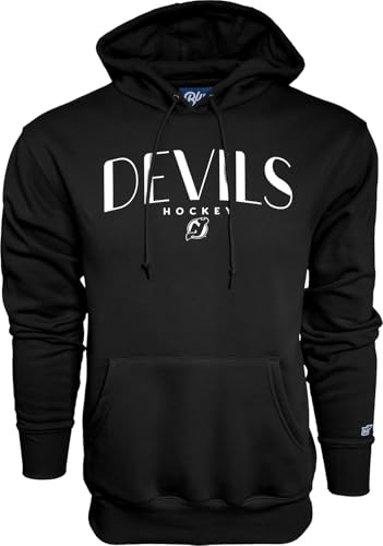 Blue 84 New Jersey Devils NHL Officially Licensed Hooded Sweatshirt Embroidery Hockey Arch, Seconday Color, Small