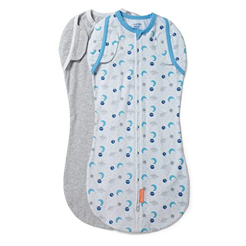 SwaddleMe Arms Free Convertible Pod â€“ Size Large, 4-6 Months, 2-Pack (Zoom to the Moon )