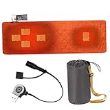 Heating Pad 3-Level & 5 Heating Zones Portable Heated Blanket with Storage Bag 38-65° Adjustable Washable Sleeping Bag Liner for Yoga, Sofa, Tent, Car, 78x24in.