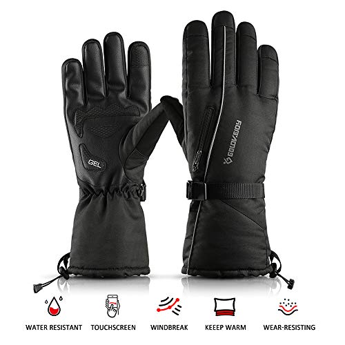 Andoer Luvas de esqui Homens Mulheres Luvas quentes de inverno Luvas de neve à prova de vento Luvas
