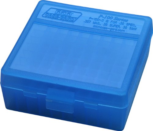 MTM 100 okrągłych klipsów Ammo Box 38/357 Cal (Clear Blue) by