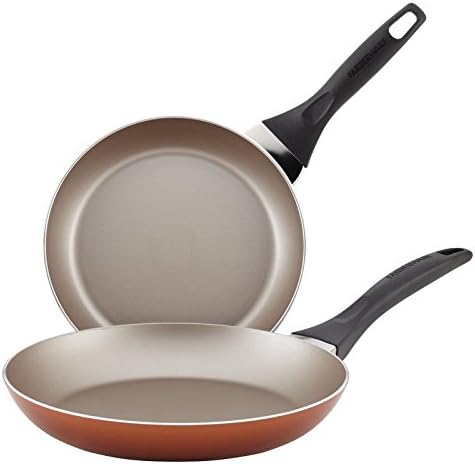 Pemberly Row Dishwasher Safe Nonstick 2 Piece Skillet Set in Copper
