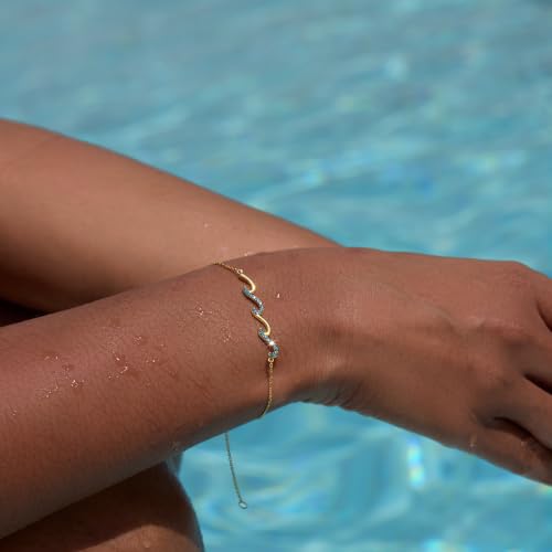 STORYJEWELLERY Mom Gifts, Mom Bracelets for Women, Birthday Gifts for Moms, Sterling Silver Wave Bracelets for Mother, Moms Jewelry, Mothers Day Presents by STORYJEWELLERY - Used condition - Image 4
