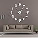 Halloween Party Horror DIY Giant Wall Zegary Vintage Macabre Frameless Big Needle Clock Wall Watch Halloween TreatsDecoration(Silver,47inch) Wall Clock Minimalist The Beatles Music Vintage Vinyl Re
