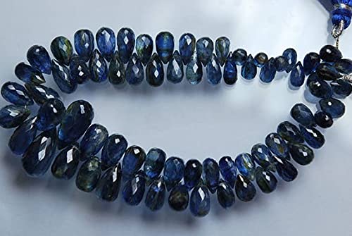 Kyanite naturelle en grandes perles gouttes facettées de qualité gemme pour joaillerie