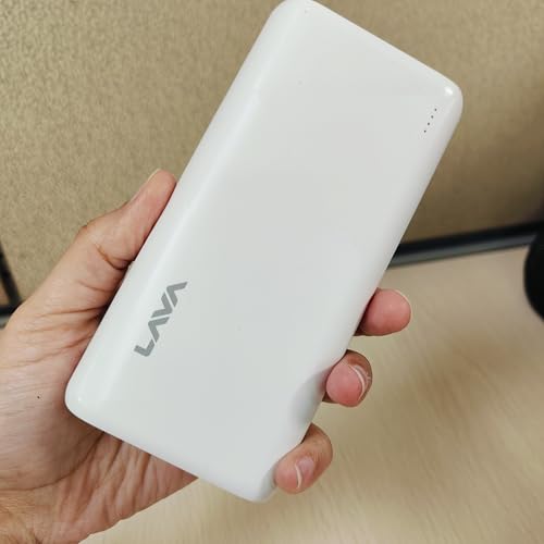 Image of Lava POWERMAX [20000mAh] 22.5W Premium Fast Charging Power Bank with Triple Charging Ports, Superior Graphic Design, Strong Polycarbonate Body & BIS Certified, Made in India (White)