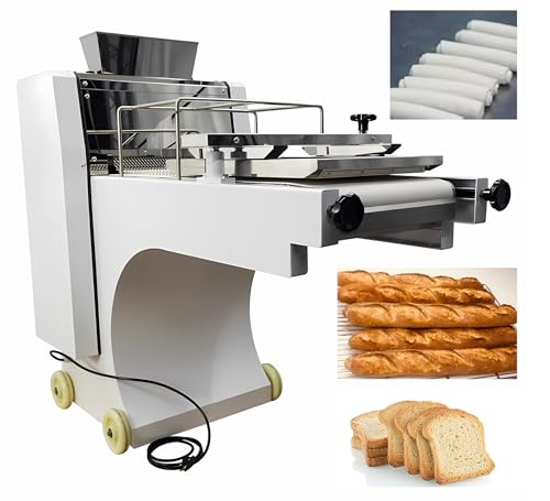 INTSUPERMAI Automatic Toast Bread Forming Machine Commercial Shaping Machine Electric French Baguette Maker Forming Adjustable Toast/Baguette Molder for Bakeries & Restaurants 110V