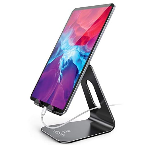 Tablet Stand Multi-Angle, Lamicall Tablet Holder: Desktop Adjustable Dock Cradle Compatible with Tablets Such As iPad Air Mini Pro, Phone XS Max XR X 6 7 8 Plus More Tablets (4-13 Inch) - Black