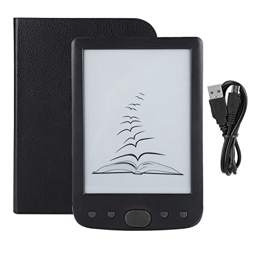 BK 6025L 6inch E Book Reader, Portable Digital Book Reader with 8GB Storage, E Ink Screen with Adjustable Lighting, Design for Outdoor Reading, Supports TF (Black)
