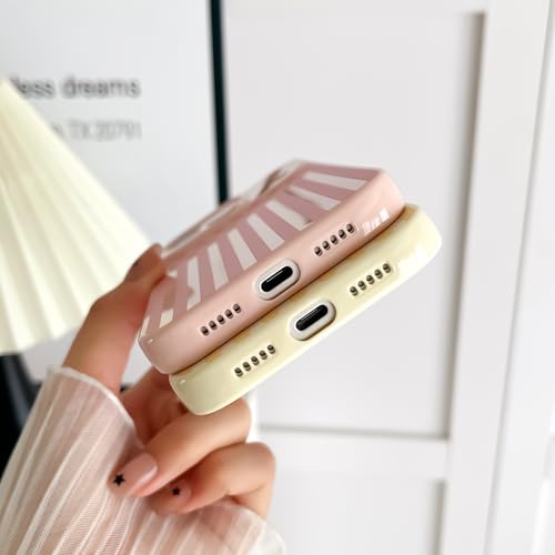 Skyseaco for iPhone 17 Pro Case Cute Aesthetic Striped Phone Case for Women Girl Trendy Soft TPU Slim Shockproof Full Camera Protection Cover, Yellow by Skyseaco - Used condition - Image 5