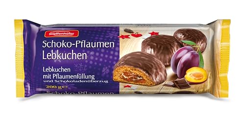 Stieffenhofer Schoko Pflaumen Lebkuchen, Weihnachtsspezialität, traditionelles Wintergebäck, 200 g