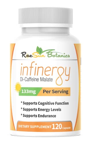 Image of Infinergy Di-Caffeine Malate 133mg Capsules 120ct for Energy, Caffeine Pills Sustained Release, Long Lasting, Focus & Concentration No Crash, Nootropic Brain Booster