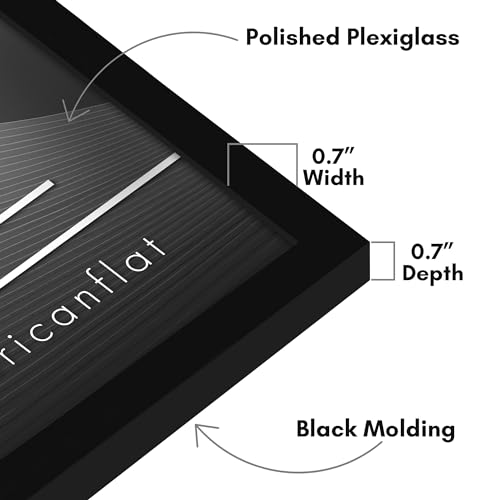 Americanflat 22x22 Picture Frame with Polished Plexiglass - Streamline Collection - Thin Border Square Frame for Wall Display - Hanging Hardware Included - Black