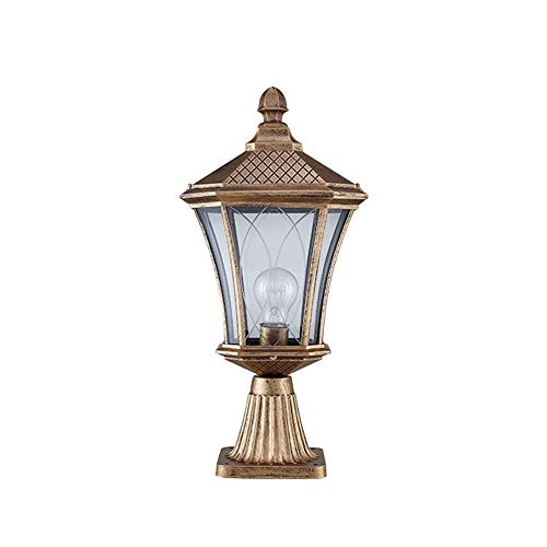 QUSYZD Lumières extérieures Colonne extérieure Phare Pilier européen Lumière étanche Porte Lumière Murale Maison Villa Cour Stigma Lampe E27 Éclairage Porche Patio Post Lanterne d,