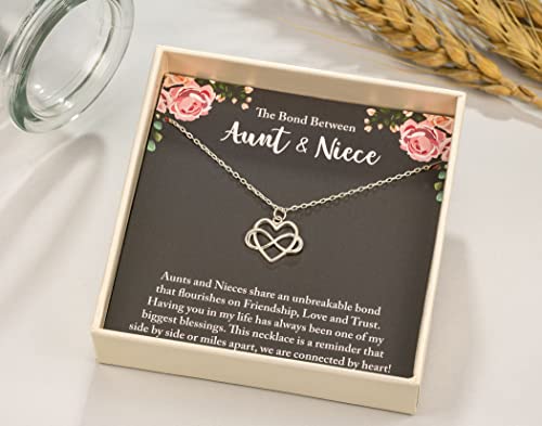 Rarelove Aunt Gifts,Aunt Christmas Gifts,Gifts For Aunt Gifts From Niece,925 Sterling Silver Tiny Infinity Heart Necklaces For Women,Aunt Niece Necklace #TOP3