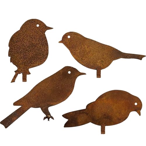 Rost-Vogel Gartenstecker - 5er Set Deko Für Garten & Balkon