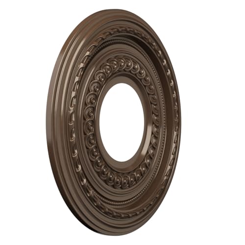 Image of Ekena Millwork 10 inchOD x 3 1 /2 inchID x 3 /4 inchP Cole Thermoformed PVC Ceiling Medallion (Fits Canopies up to 4 1 /4 inch), Metallic Copper