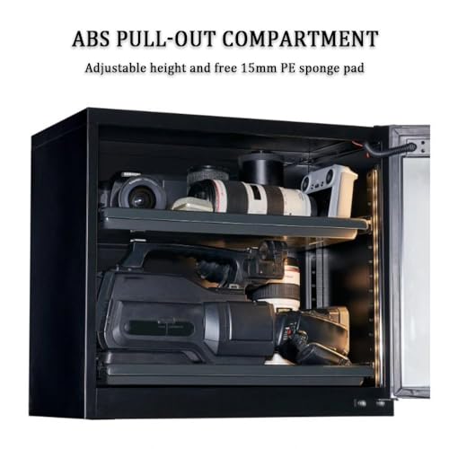 Armadio deumidificatore per Fotocamera, Box di Asciugatura elettronico per Attrezzatura Fotografica con Temperatura costante e luci a LED, capacità 15L/20L/30L/40L/50L