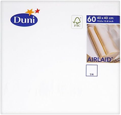DuniAirlaid White Napkins 40 x 40cm - 3 x 60's