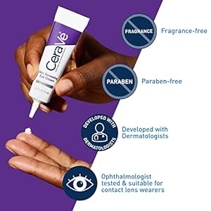 CeraVe Eye Cream for Wrinkles | Under Eye Cream with Caffeine, Peptides, Hyaluronic Acid, Niacinamide, and Ceramides for Fine Lines | Fragrance Free & Ophthalmologist Tested |0.5 Ounces - immagine 5