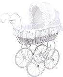 Inkl. Einklappbarem Verdeck small foot 8772 Puppenwagen „Angela“ aus Holz, mit faltbarem Verdeck und Gummiringen an den Rädern, ab 3 Jahren