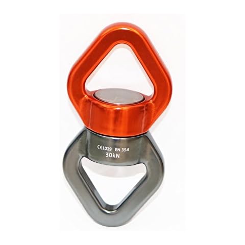 wellsem 30KN Aluminum Alloy Fast 360° Rotator Swing Spinner Rope Swivel Connector Climbing Rotor, Safety Swing Rotational Device Hanging Accessory Cover