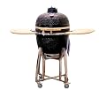 21" Kamado Grill COALS by Comfortbilt Ceramic Grill Charcoal Grill Smoker with Cart Side Shelves and 263 Cooking Square Inches
