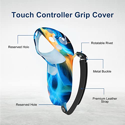 Compatible With Meta Quest Pro Accessories, Silicone Grip Cover Protector With Knuckle Straps For Quest Touch Pro Controller, Anti-Throw/Steady Signal/Unobstructed Camera Tracking (Aurora) #TOP2