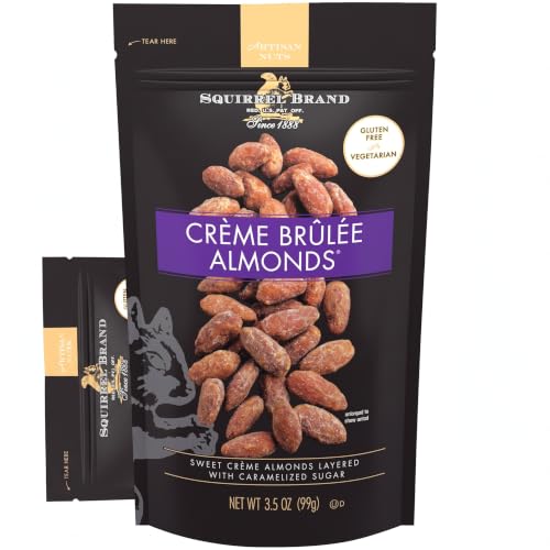 SQUIRREL BRAND Crème Brulee Almonds, 3.5 OZ (Pack of 2)