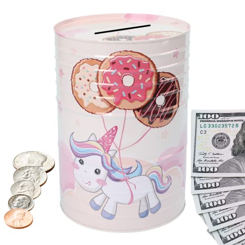 Dream Saver Unicorn Piggy Bank Must Break To Open 8.7 X 5.9 Inch / 0.52Lb Holds +4000 Coins +12000 Notes. 100% Sealed Kids Money Bank. Unique Birthday (Sweet Celebration), Blue, Pink, Light Yellow #TOP3