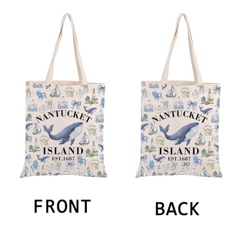 Bolso tote PWHAOO con faro de la isla Nantucket, fundado en 1687, regalo para amantes de la costa miniatura 4