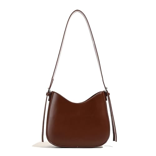 [FUKUTA] ショルダーバッグ レディース PU 軽量 大容量 タッセル付き 斜めがけバッグ スマホショルダー スクエア型 小さめ 撥水 横型 小型 シンプル おしゃれ スマホポーチ お財布ポシェット ウォレットバッグ 無地 学生 通勤 旅行 Dark Brown