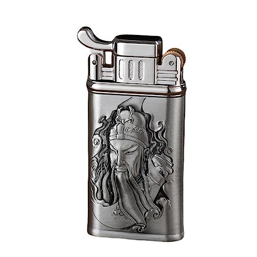 Isqueiro de gás, isqueiro à prova de vento de chama dupla isqueiro de butano com isqueiro de tocha recarregável e ajustável, grandes presentes para homens e mulheres, sem gás