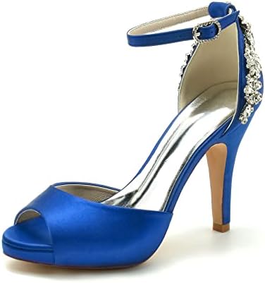 Ladies Open Toe High Heeled Sandals Wedding Party Prom Sandals, Navy blue :  Amazon.com.be: Fashion