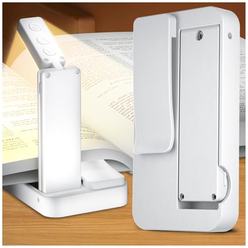 Image of Reading Light,Foldable Book Light,3 Color & Stepless Dimming Book Light for Reading at Night,700mAh Battery for Long-Lasting,Ultra Lightweight and Pocket-Sized for Book Lovers Gifts (White)