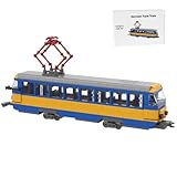 Quibuilds Retro Deutsche Straßenbahn Klemmbausteine Set, MOC Tram Modell 619 Teile, detailreiches Eisenbahnmodell, Schreibtisch- und Raumdekoration, Geschenk für Erwachsene und Modellbau Liebhaber