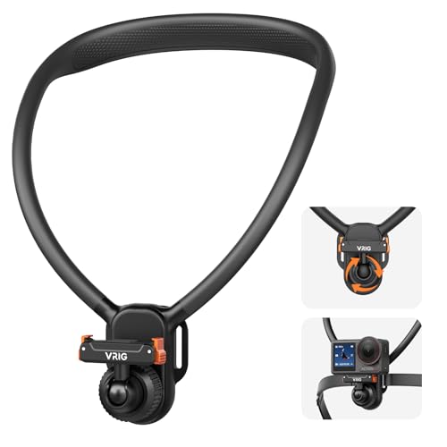 VRIG �l�b�N���X�}�E���g DJI Action 6/5Pro/4/3/Osmo360�p �l�b�N�}�E���g �J���� ��|�� 360°���R���߃{�[���w�b�h ��l�̎��_�B�e ���y�� ���B�� �c�B�� �A�N�V�����J�����p �A�N�Z�T���[ VLOG �T�C�N�����O ���s