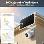 6W Solar Panel for Ring Camera, Charging Mount for Ring Outdoor Camera, IP66 Wterproof, High-Efficiency Monocrystalline Silicon Solar Panel with Upgrade 360° Adjustable Mount