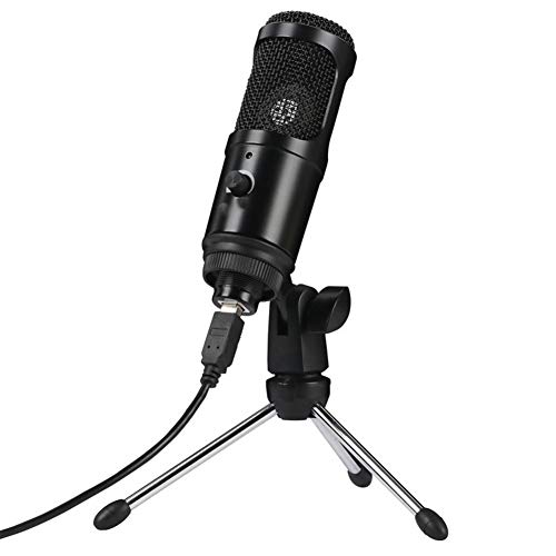 YouTubeクリエイターVloggersライブストリームのミーティングのためのUSBマイクコンデンサーカーディオイド指向性録音歌います