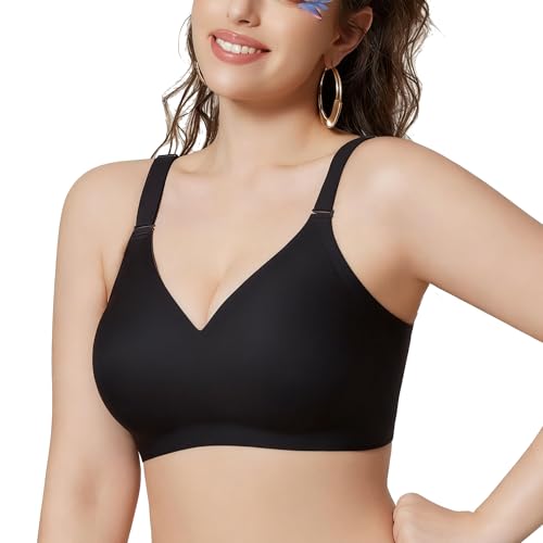 hitueu BH Damen ohne bügel Nahtloser BH mit Vollständiger Abdeckung für Damen， BH ohne bügel große größen Push up BH Große Brüste Starker Halt Soft Seamless，Soft Bra Bügelloser Gepolstert