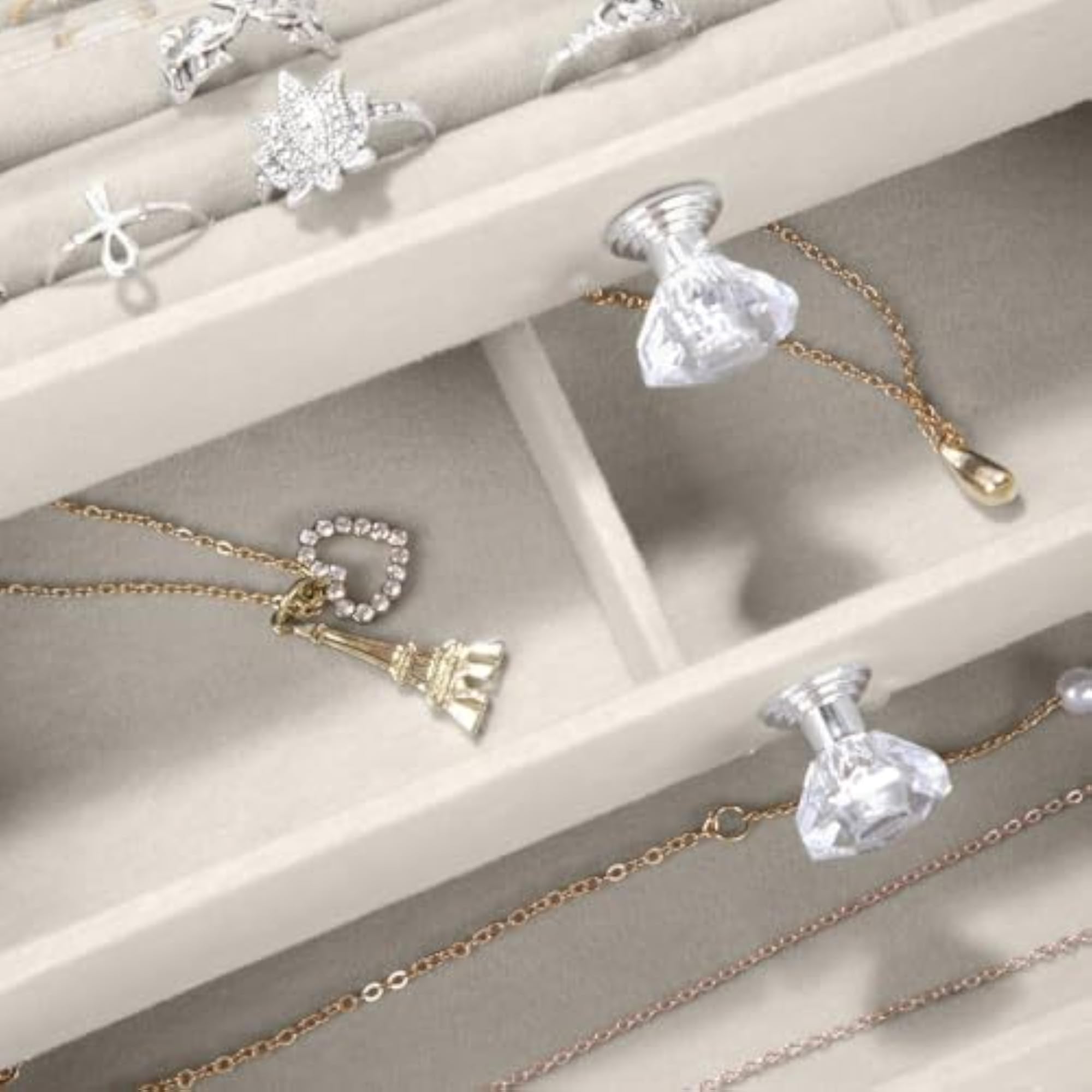 Stylish Acrylic 3 Layer Jewelry Organizer Case