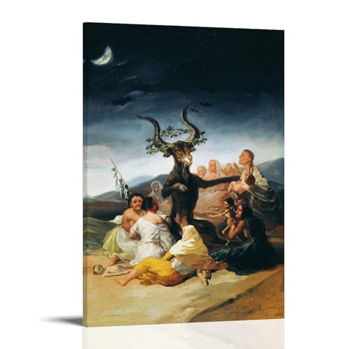 Toile Sorcières du Sabbat Goya 30 x 45 cm déco chambre mystique